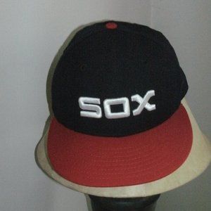 Men's New Era Blue & Red Chicago White Sox Logo 59FIFTY Fitted Hat size 7 1/2